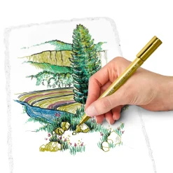 Pigment Liner + Metallic pen 5-pack