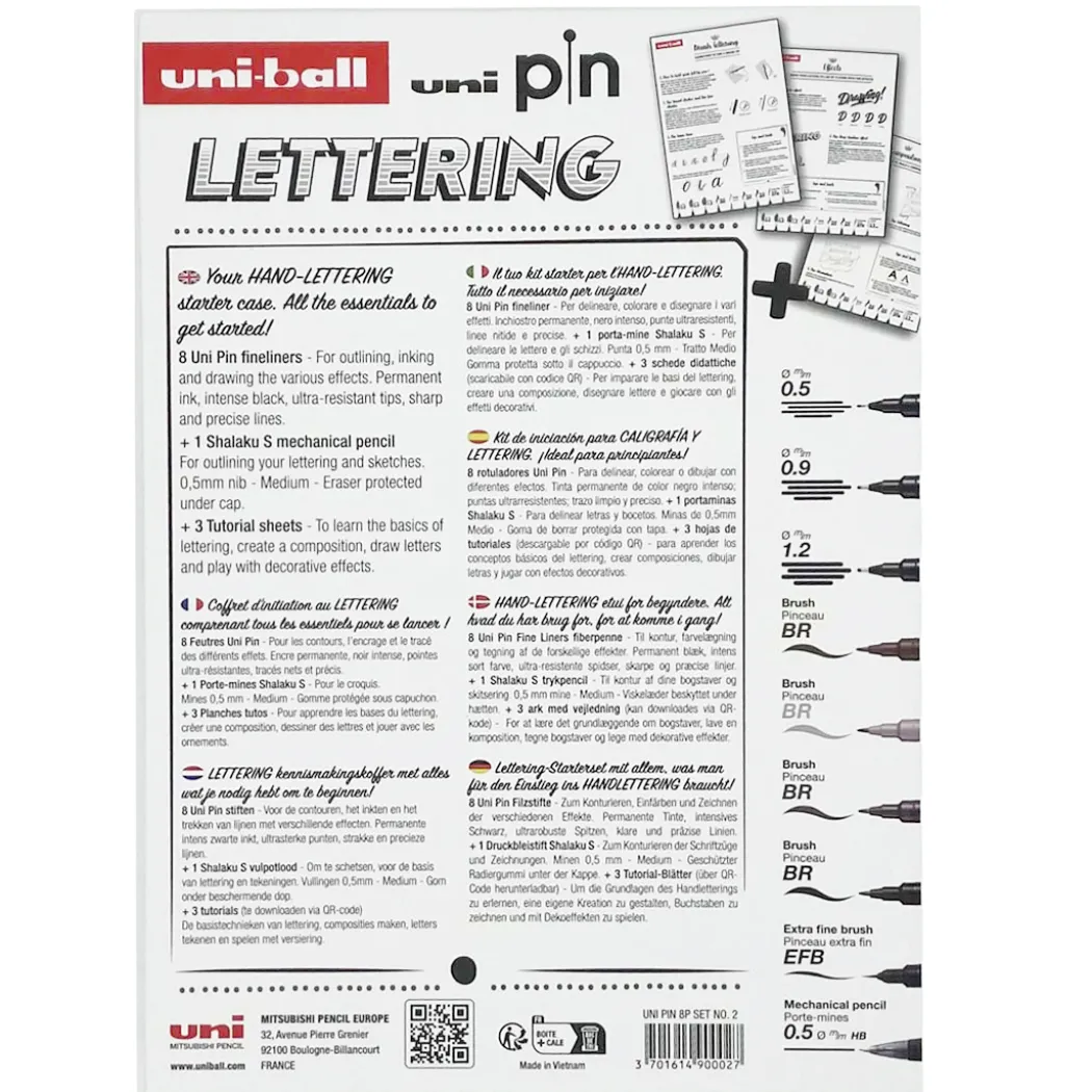 Pin Fine Line Lettering Set