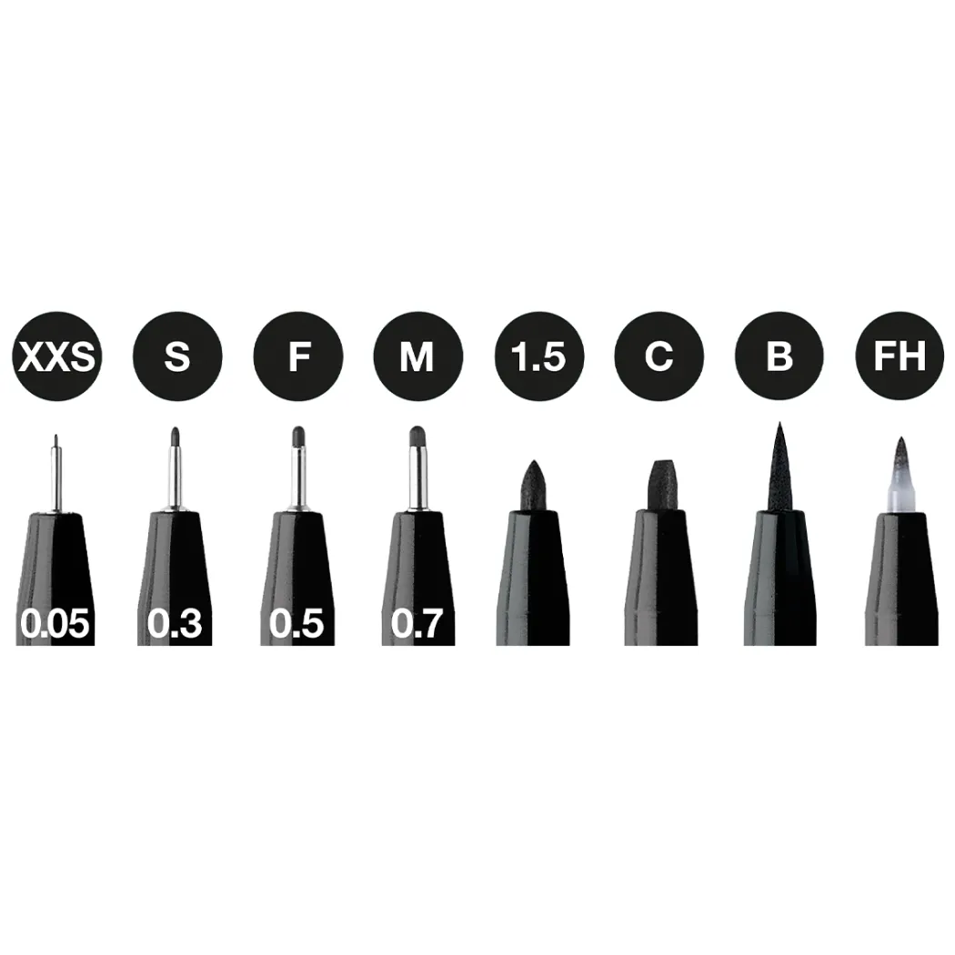 PITT Artist 8-pack Black