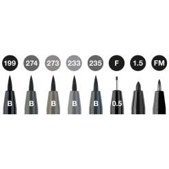 PITT Artist 8-pack Grey & Black