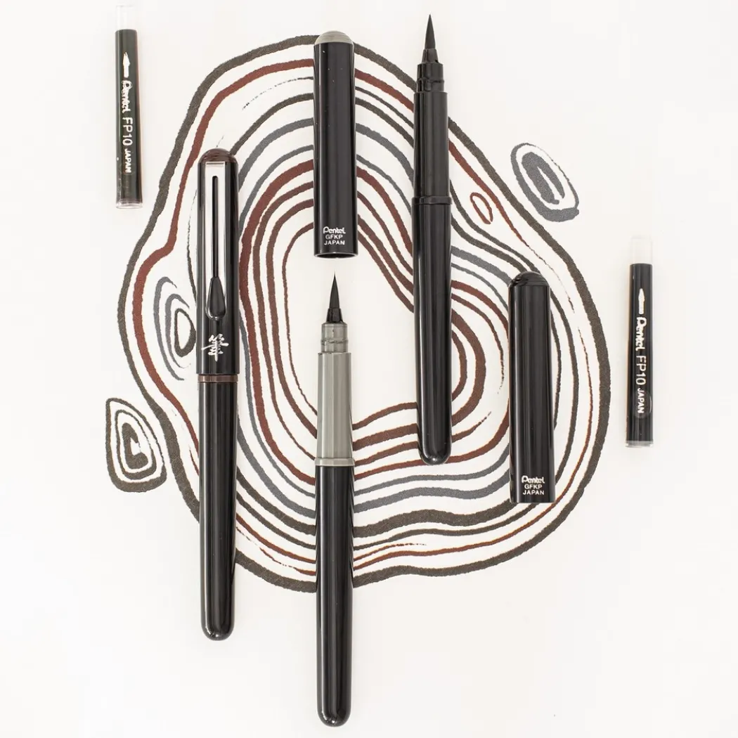 Pocket Brush Pen Set Sepia