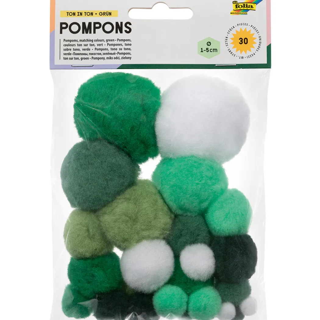 Pompoms Grön 30-pack