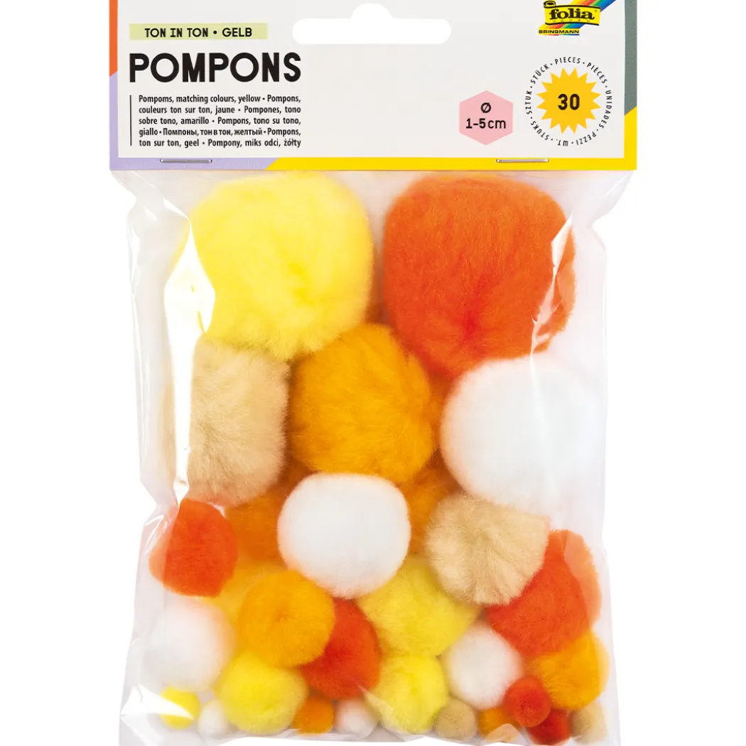 Pompoms Gul 30-pack