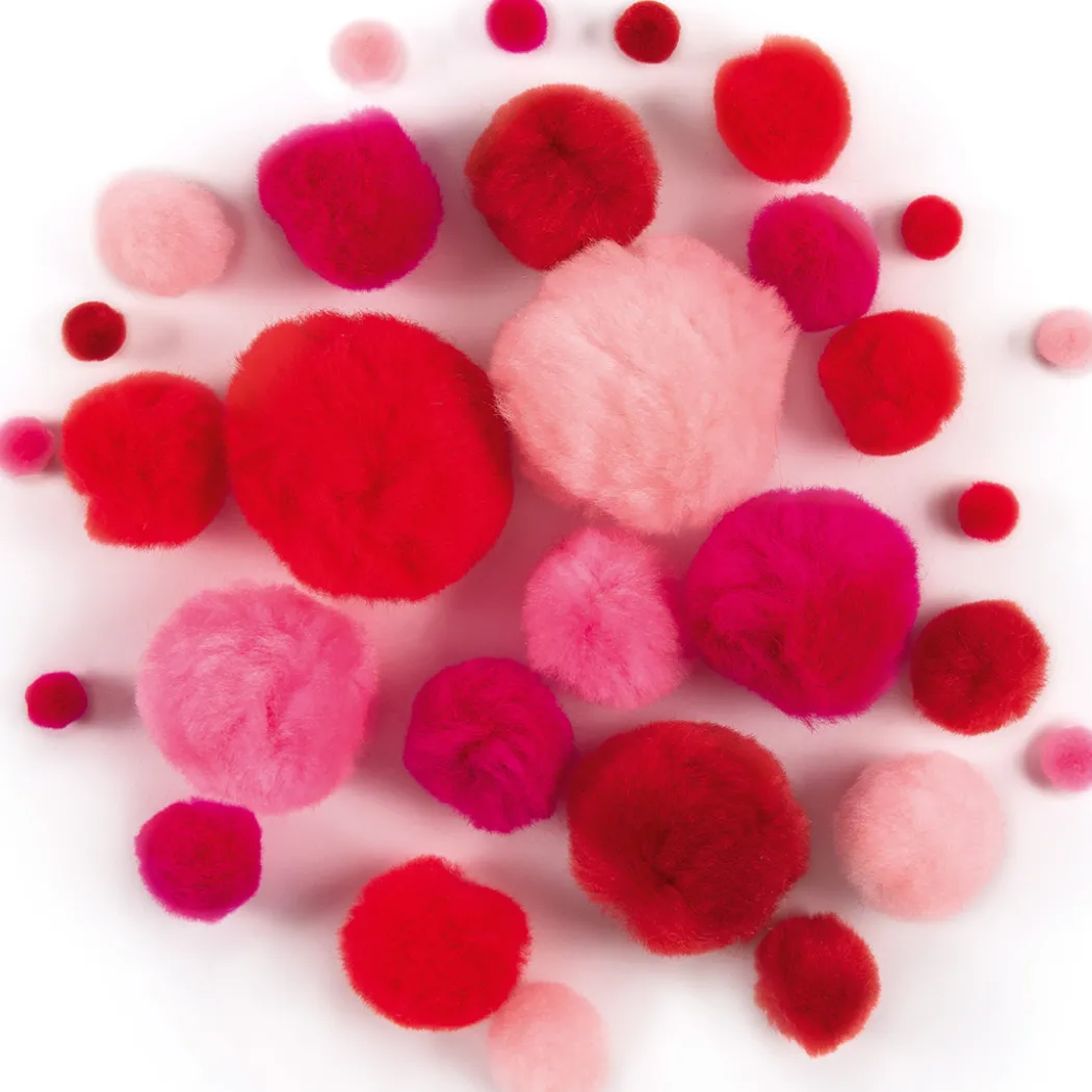 Pompoms Röd 30-pack