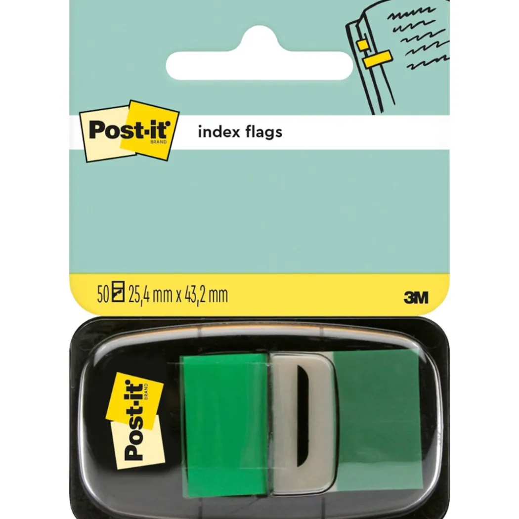 Post-It Indexflikar 25,4x43,2 mm Grön