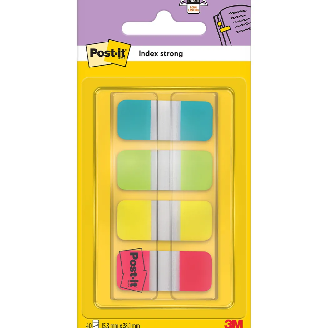 Post-it Indexflikar 15,8x38,1 mm Strong 4 färger