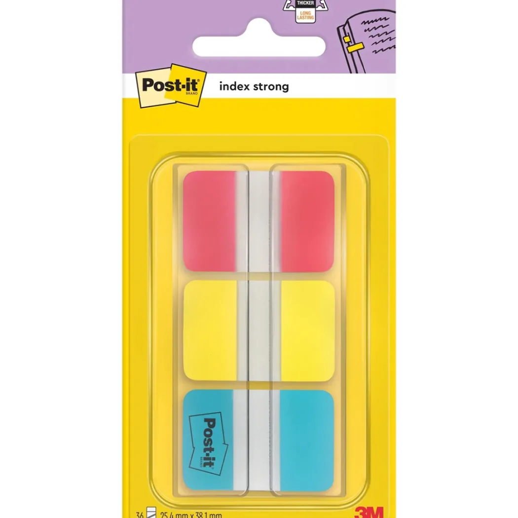 Post-It Indexflikar 25,4x38,1 mm Strong 3 färger
