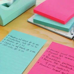 Post-it Super Sticky 101x152 Färgmix Neon Linjerad 3-pack