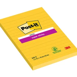 Post-It Super Sticky 102x152 Gul Linjerad