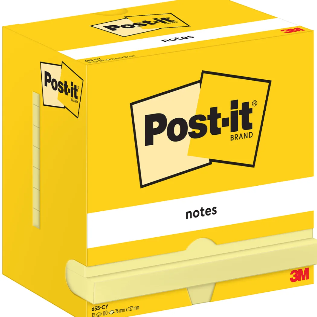 Post-it 76x127 Gul 12-pack