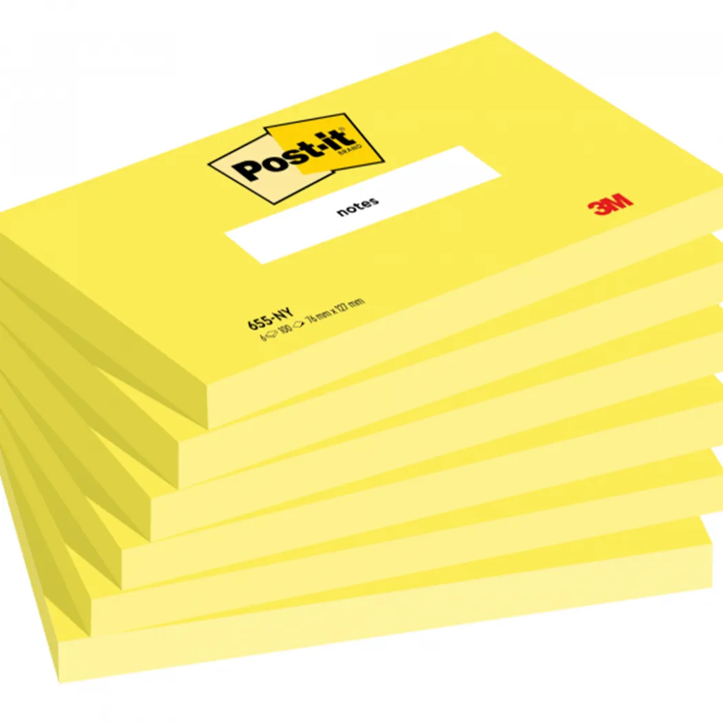 Post-it 76x127 Neon-gul 6-pack