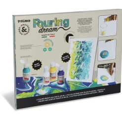 Pouring-kit Akryl 4x100ml + 2 canvas