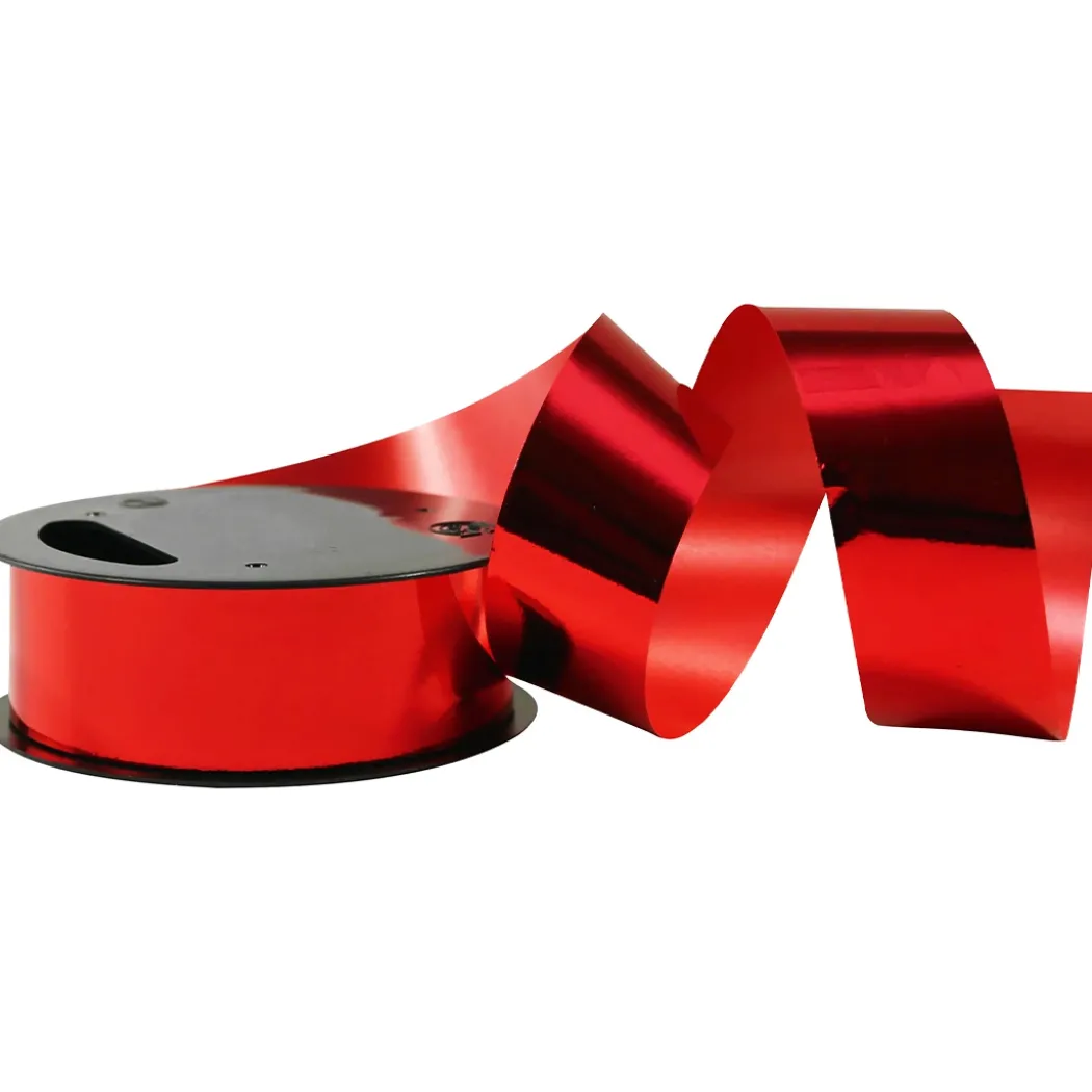 Presentband Metallic 10m x 25 mm Röd