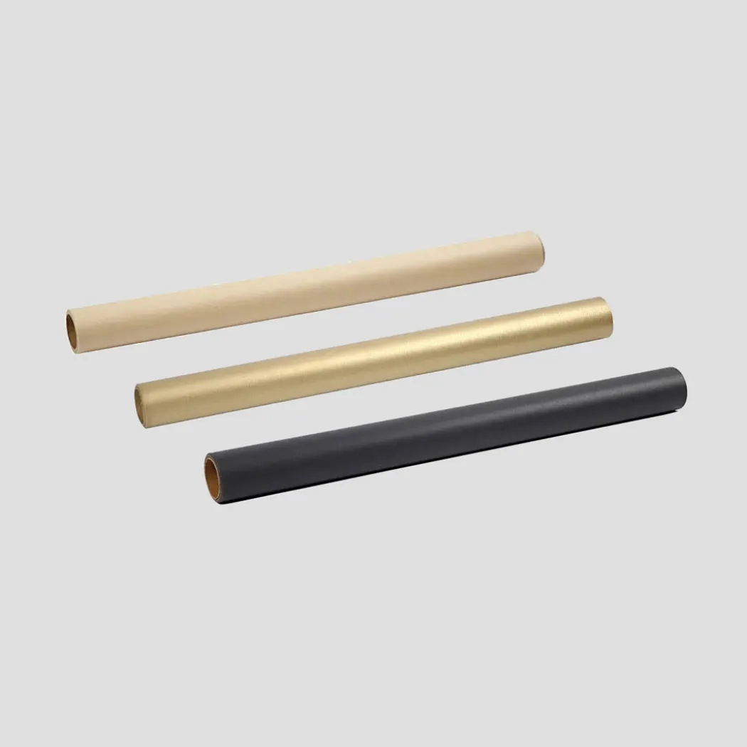 Presentpapper 3-pack 50cm x 5m Kraft/Guld/Svart