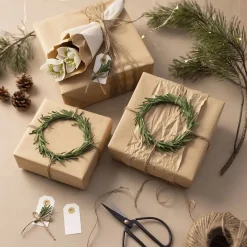 Presentpapper 3-pack 50cm x 5m Kraft/Guld/Röd