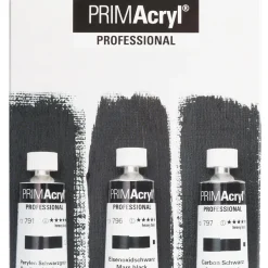 PRIMAcryl Akrylfärg 35 ml Black 3-set