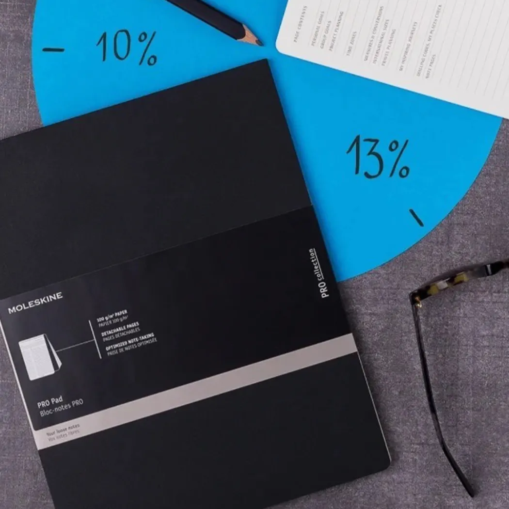 Pro Hard Cover Notebook XL Black Linjerad