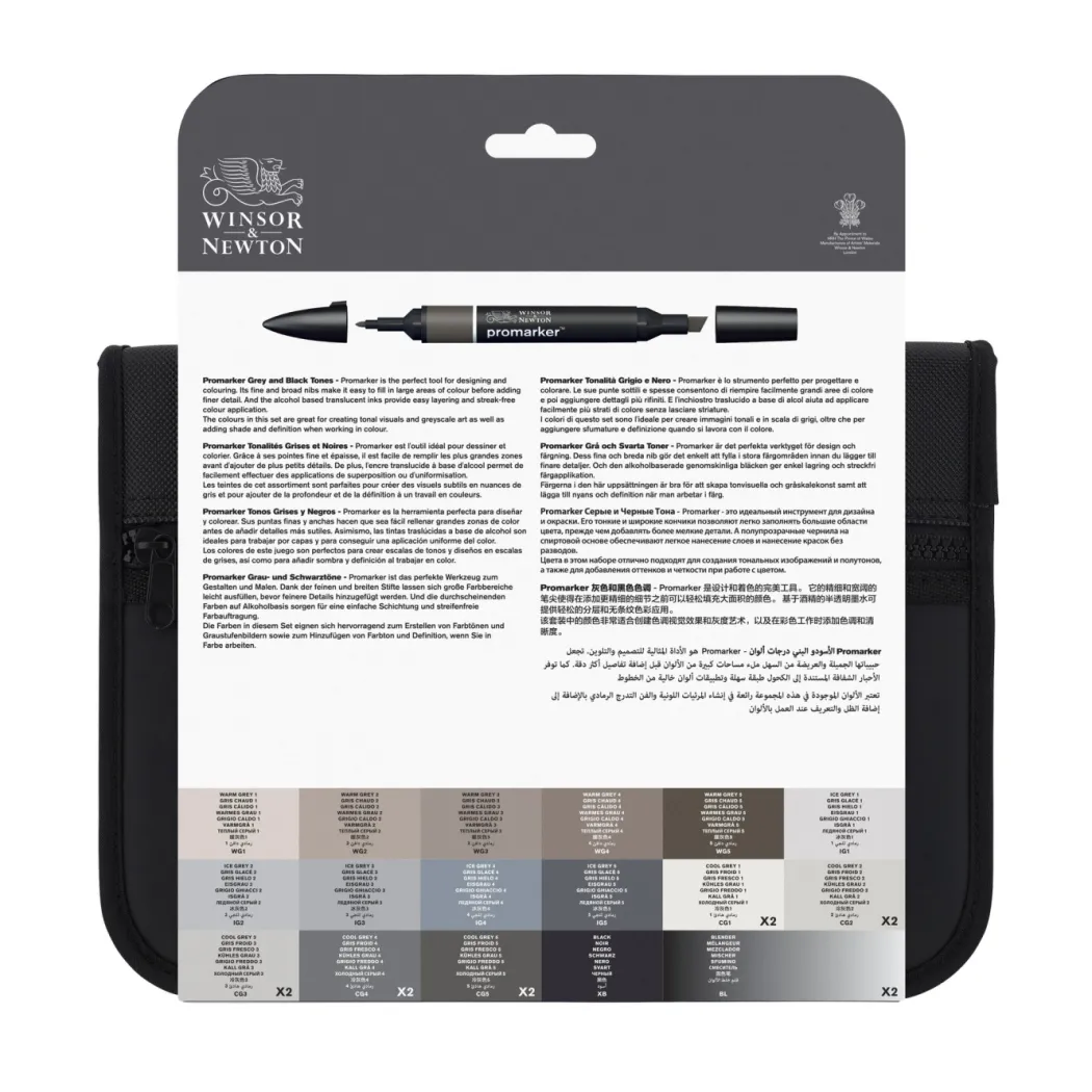 Promarker Black & Greys Wallet 24-set