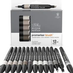 Promarker Brush Neutral Tones 12-set + Blender