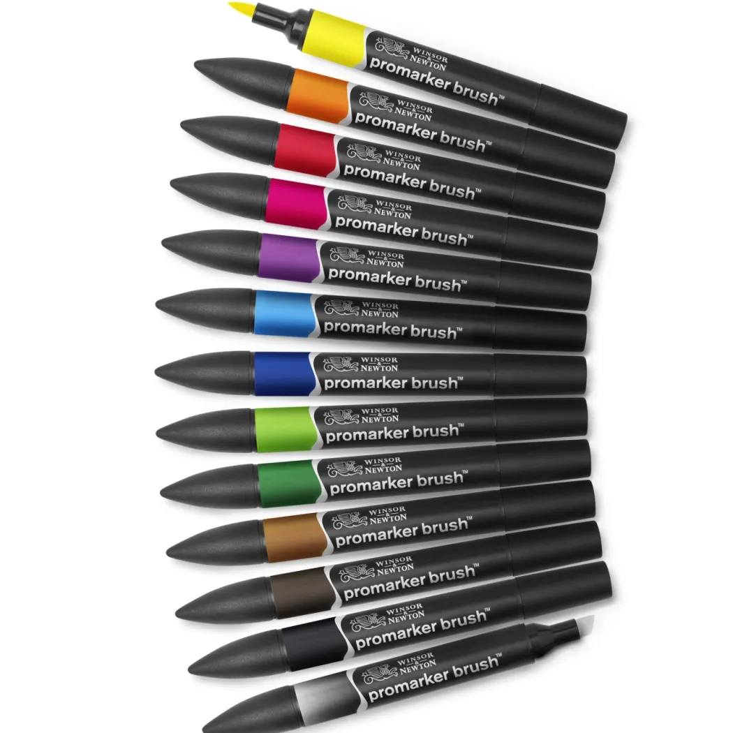 Promarker Brush Vibrant Tones 12-set + Blender