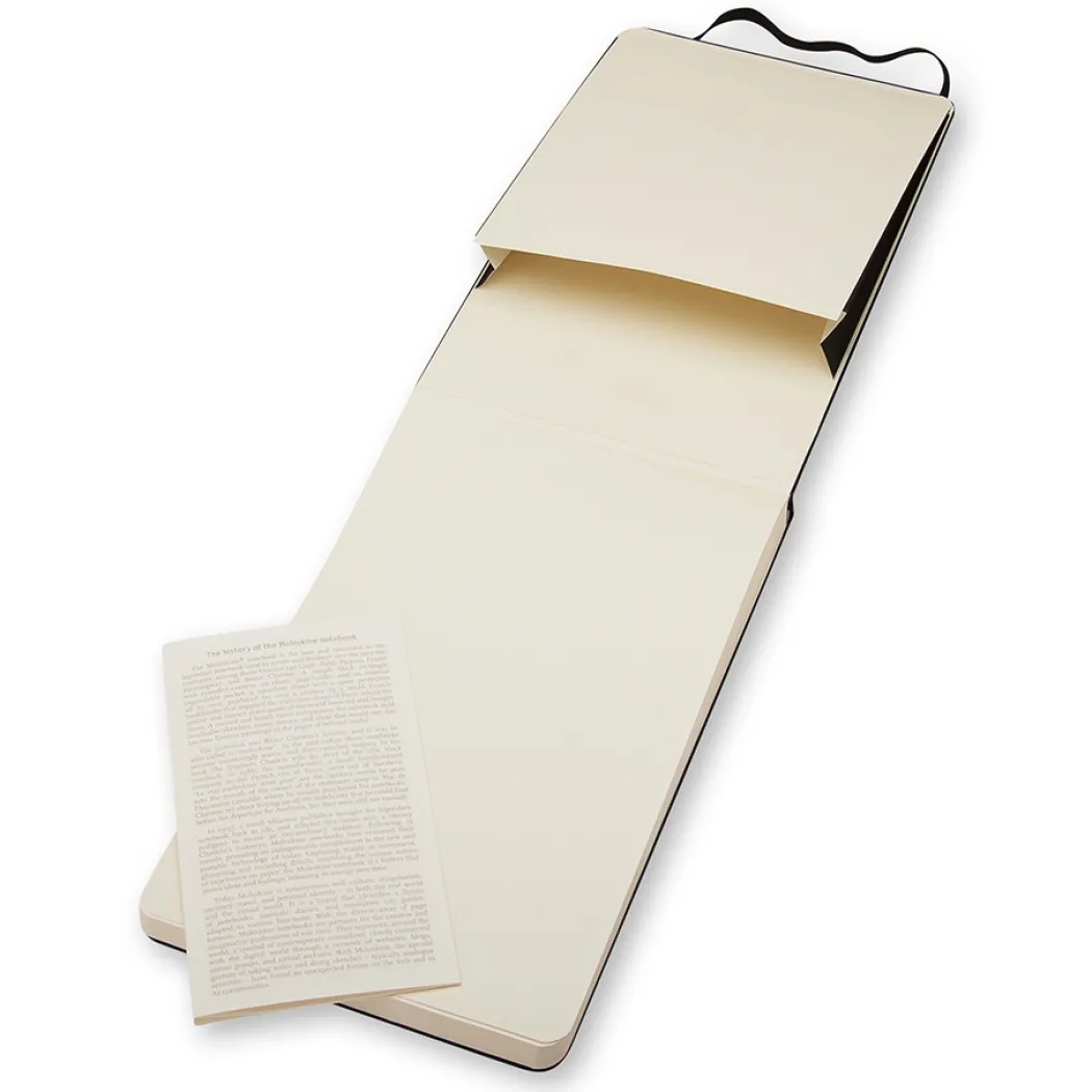 Reporter Hard Cover Notebook Pocket Black Linjerad