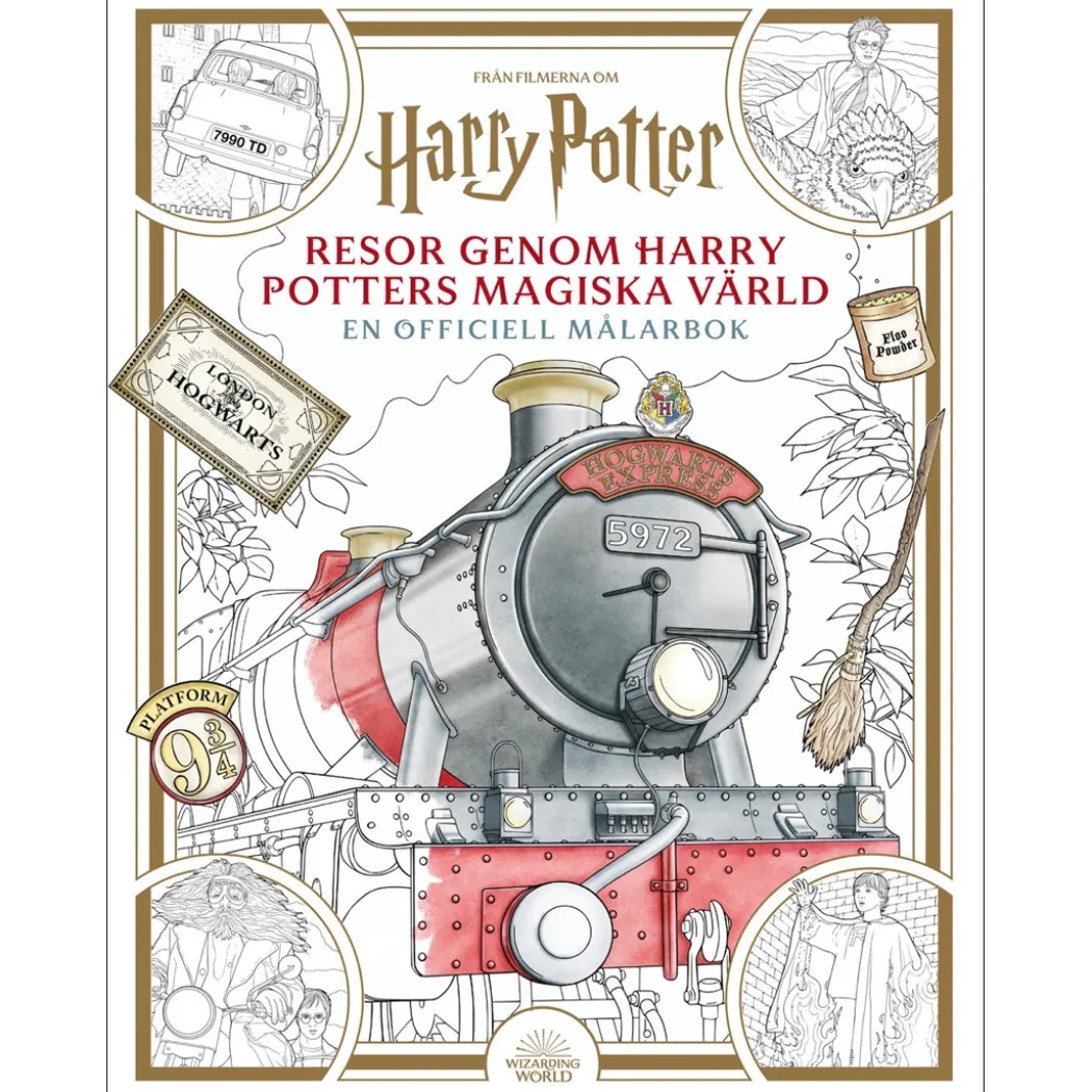 Resor genom Harry Potters magiska värld : en officiell målarbok