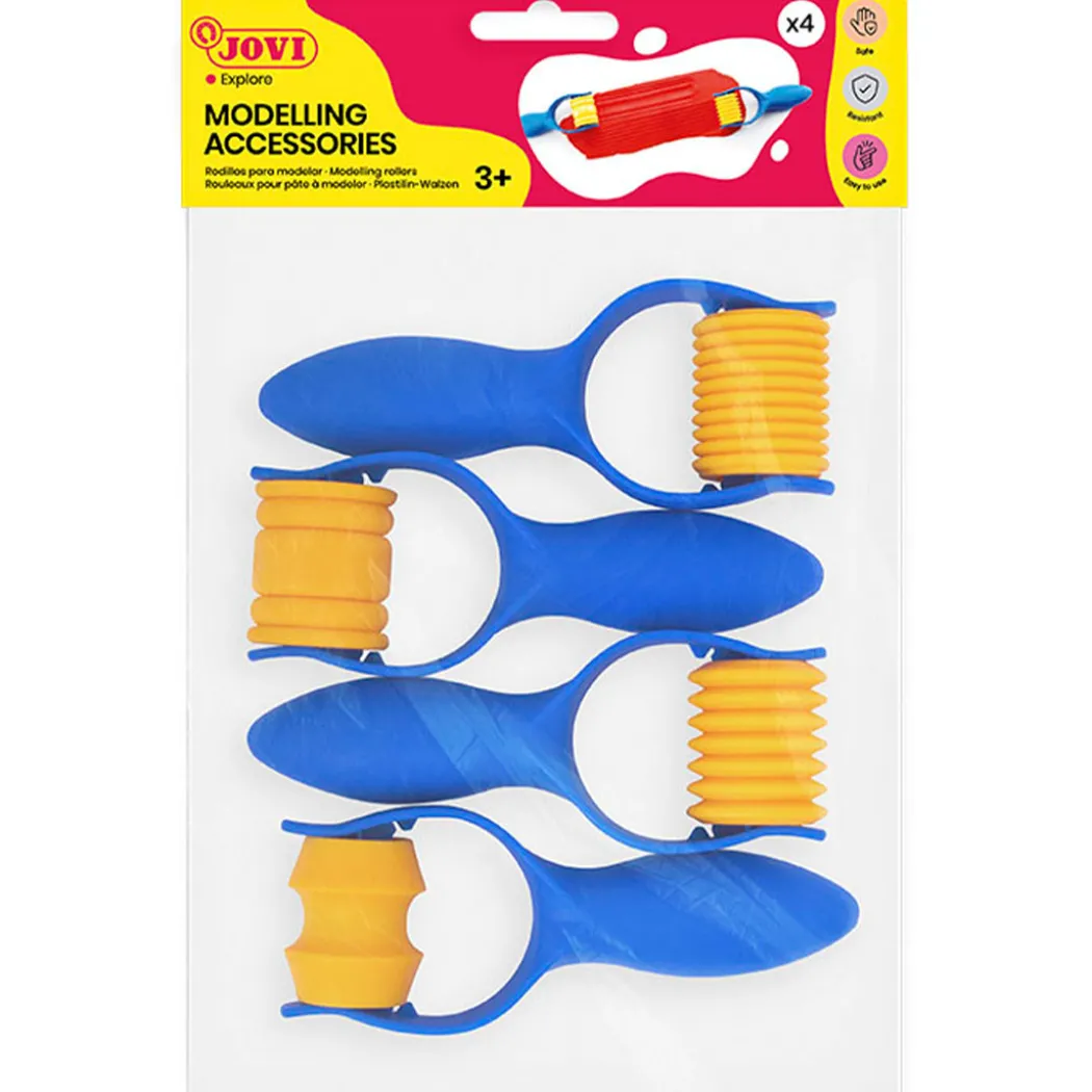 Roller till lera olika mönster 4-pack (3 år+)