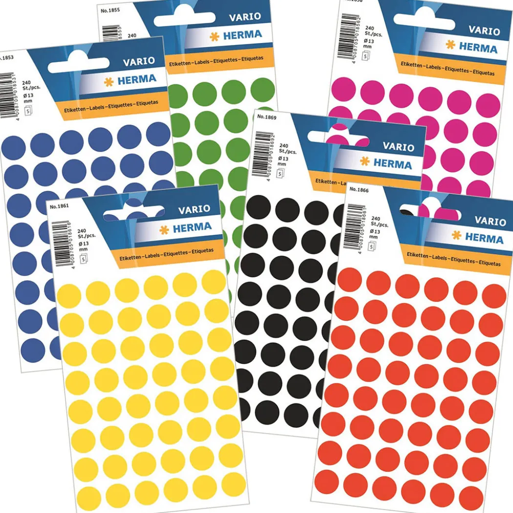 Rund klisteretikett Ø13mm 240-pack
