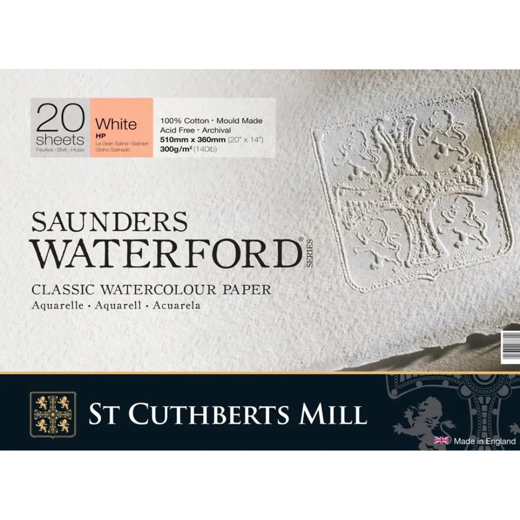 Saunders Waterford Akvarellblock White HP 51x36 cm 300g