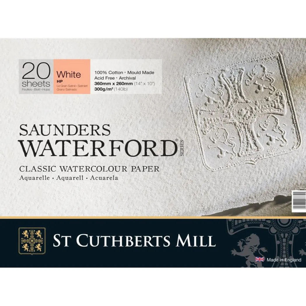 Saunders Waterford Akvarellblock White HP 36x26 cm 300g