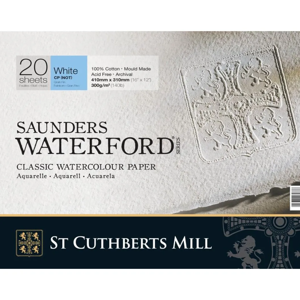 Saunders Waterford Akvarellblock White CP/NOT 41x31 cm 300g
