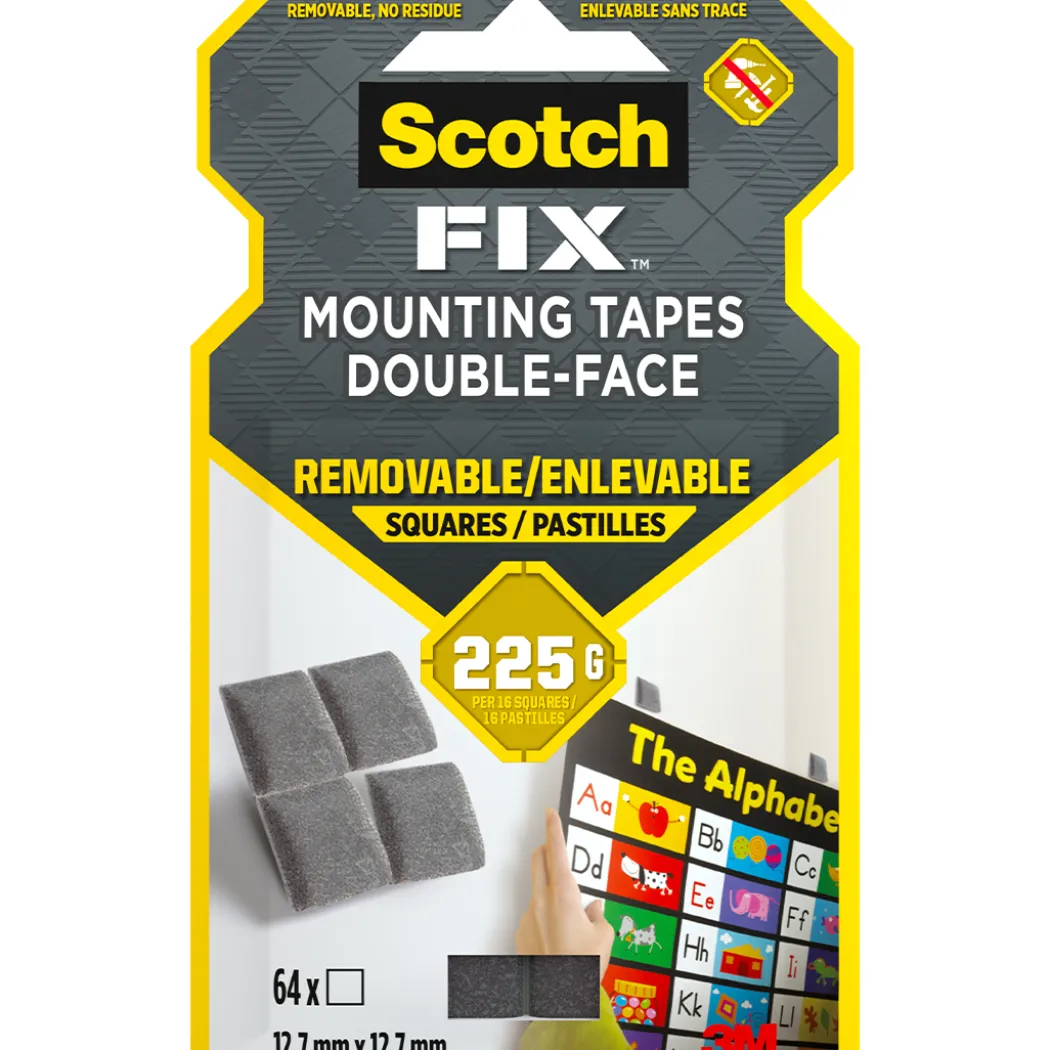 Scotch-FIX Avtagbara fästkuddar 12,7x12,7mm 64-pack
