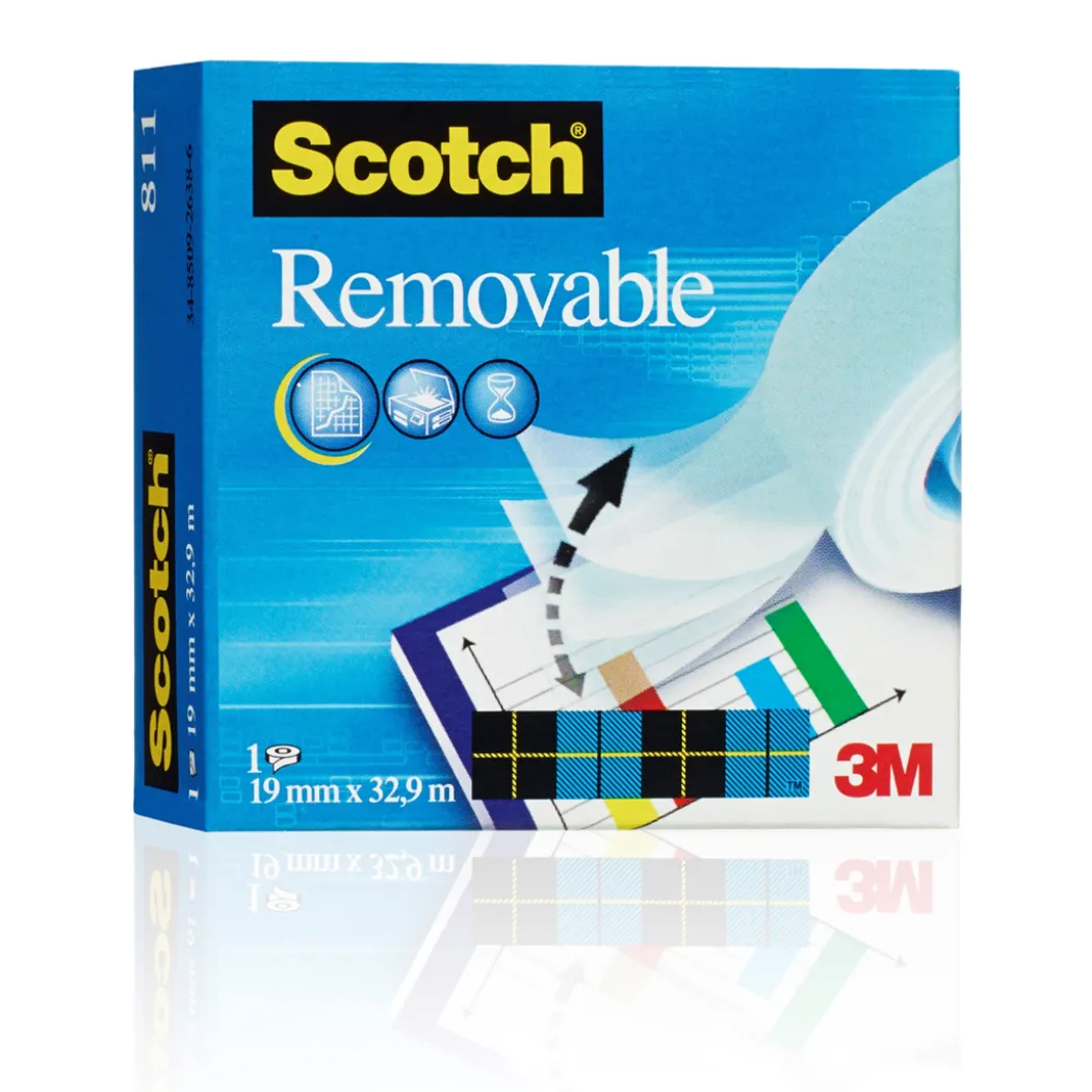 Scotch Tejp 811 Avtagbar 19 mm x 33 m