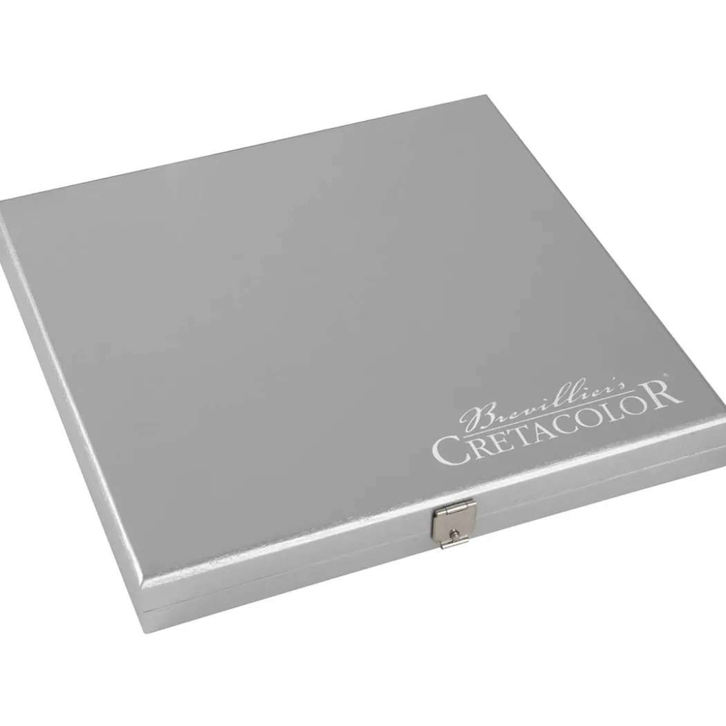 Silver Box tecknarset i trälåda 17 delar