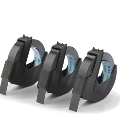 Självhäftande präglingstejp 9mm x 3m Black 3-pack