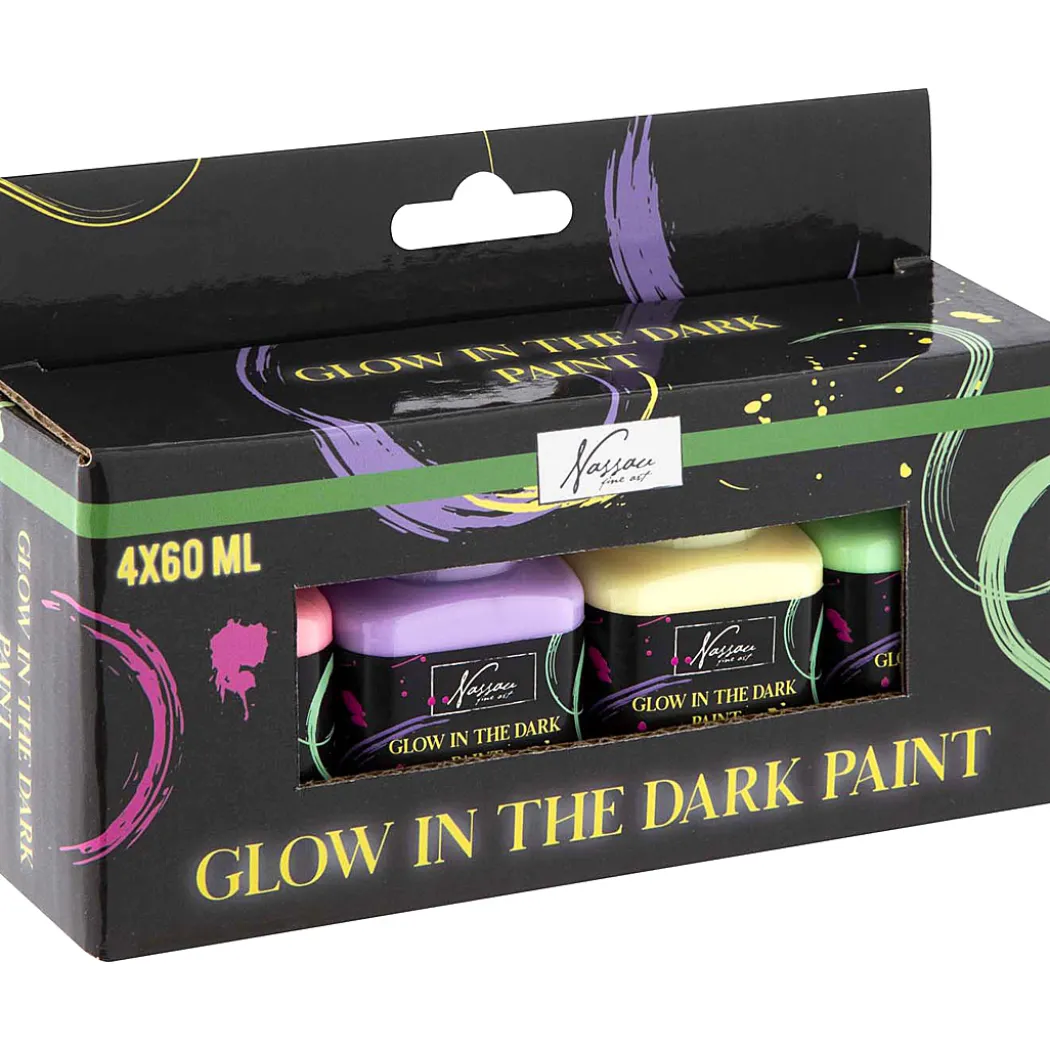 Självlysande färg 60ml 4-set
