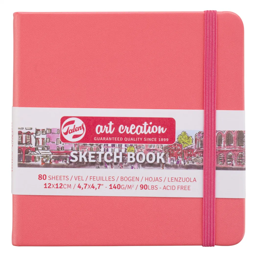 Sketchbook Coral Red 12x12 cm