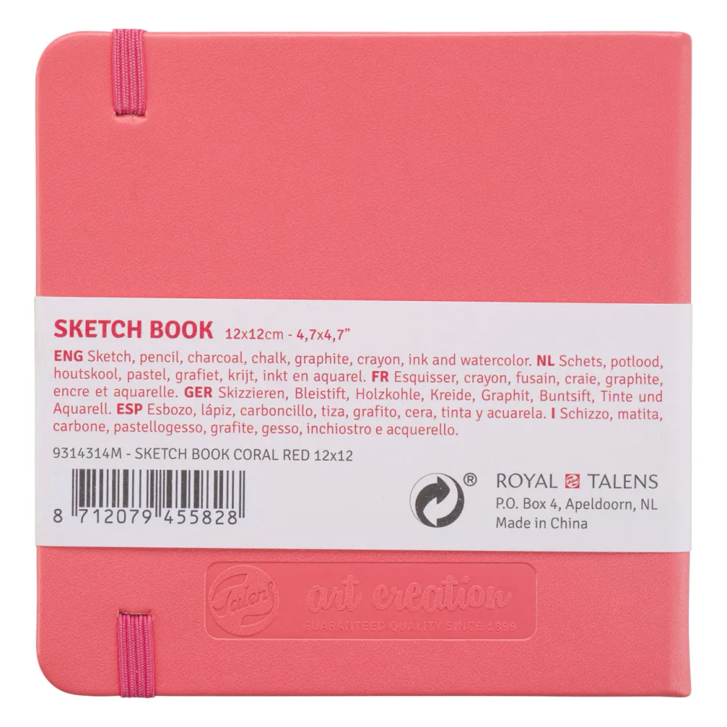Sketchbook Coral Red 12x12 cm