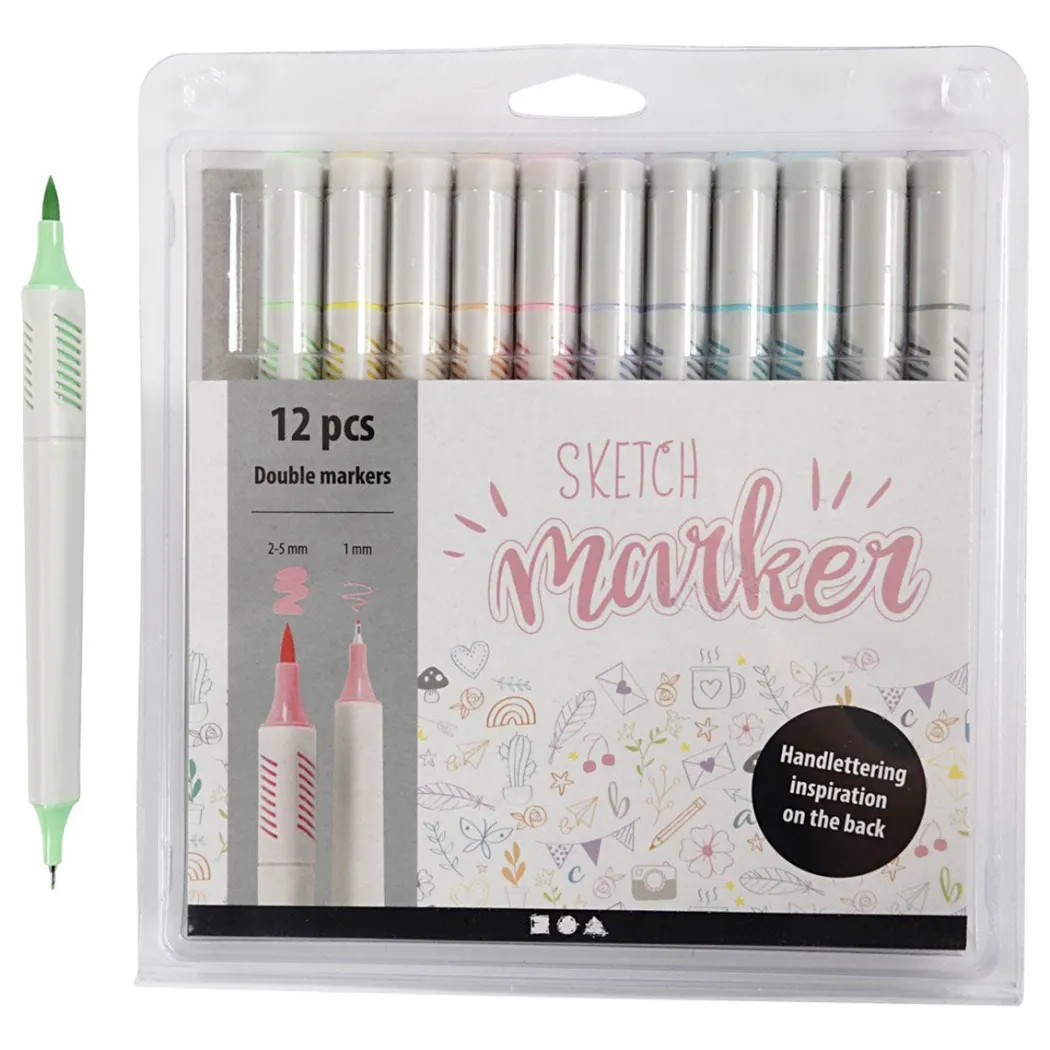 Sketch Marker Pastell 12-set