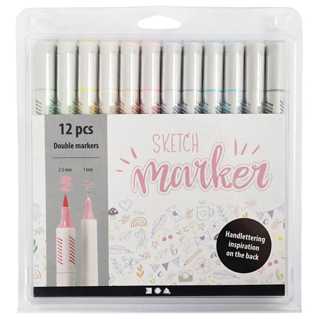 Sketch Marker Pastell 12-set