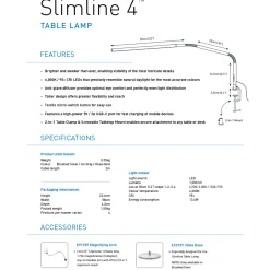 Slimline 4 Table Lamp Rose Gold