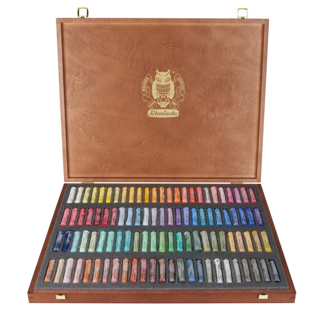 Soft Pastel Wooden Box 100-set