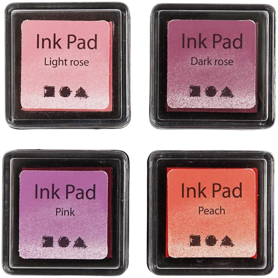 Stämpeldyna 4-pack Rosa & Röd