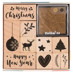 Stämpelset + stämpeldyna Jul 10-pack