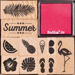 Stämpelset + stämpeldyna Sommar 11-pack