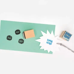 Stämpelset + stämpeldyna Superheroes 12-pack