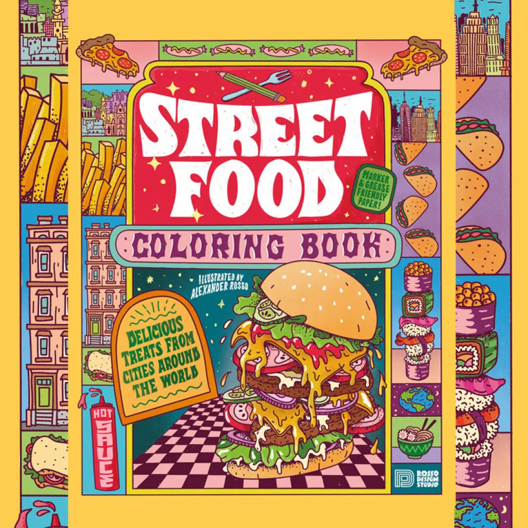 Street Food Coloring Book