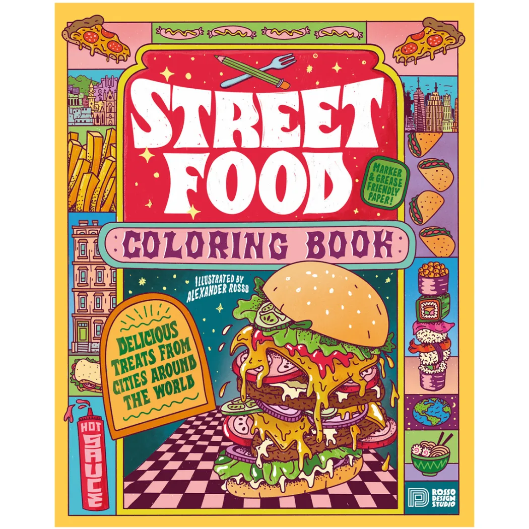 Street Food Coloring Book