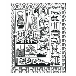 Street Food Coloring Book