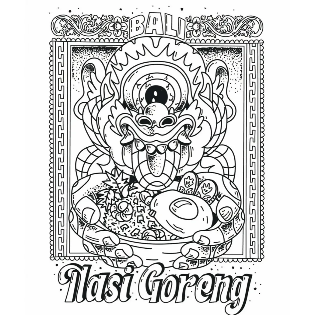 Street Food Coloring Book